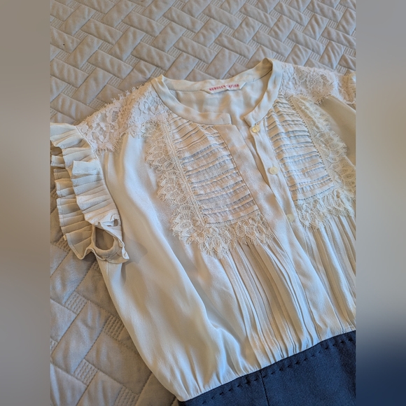 Rebecca Taylor Ivory Lace Victorian Secretary Sheath Career Dress sz 2 - Picture 3 of 16